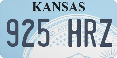 KS license plate 925HRZ