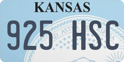 KS license plate 925HSC