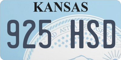 KS license plate 925HSD