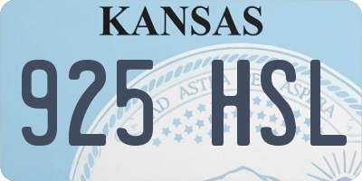 KS license plate 925HSL