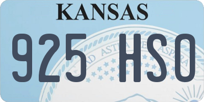 KS license plate 925HSO