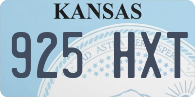 KS license plate 925HXT