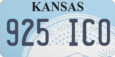 KS license plate 925ICO