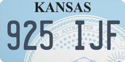 KS license plate 925IJF
