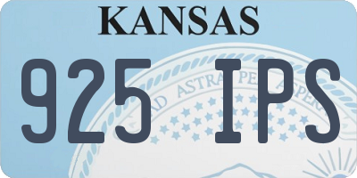 KS license plate 925IPS