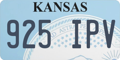 KS license plate 925IPV