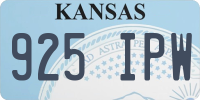 KS license plate 925IPW