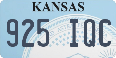 KS license plate 925IQC