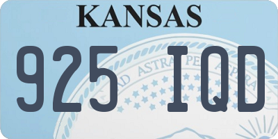 KS license plate 925IQD