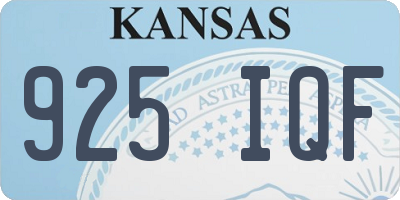 KS license plate 925IQF