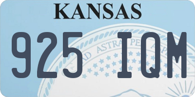 KS license plate 925IQM