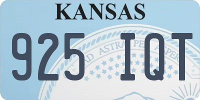 KS license plate 925IQT