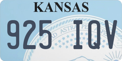 KS license plate 925IQV