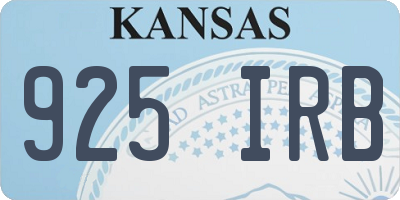 KS license plate 925IRB