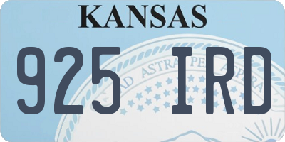 KS license plate 925IRD