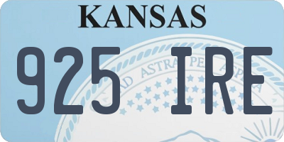 KS license plate 925IRE