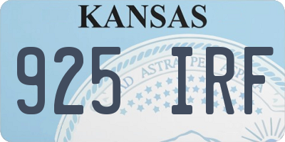 KS license plate 925IRF