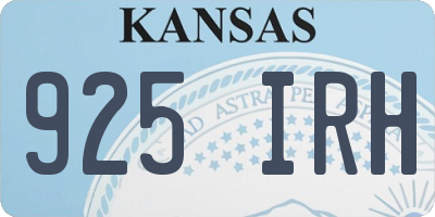 KS license plate 925IRH