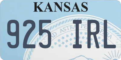 KS license plate 925IRL