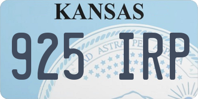 KS license plate 925IRP