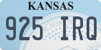KS license plate 925IRQ