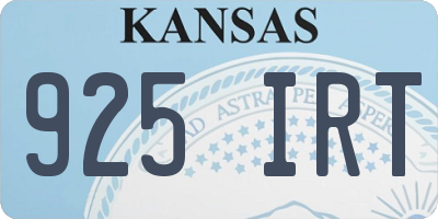 KS license plate 925IRT