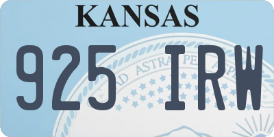 KS license plate 925IRW