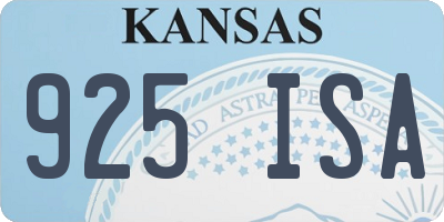 KS license plate 925ISA