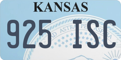 KS license plate 925ISC