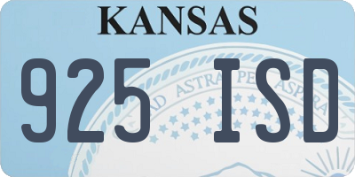 KS license plate 925ISD