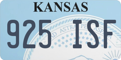 KS license plate 925ISF