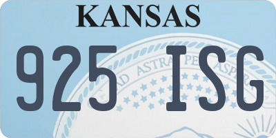KS license plate 925ISG