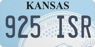 KS license plate 925ISR