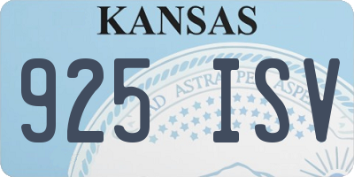 KS license plate 925ISV