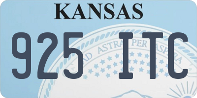 KS license plate 925ITC