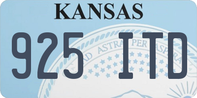 KS license plate 925ITD