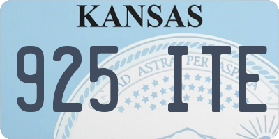 KS license plate 925ITE