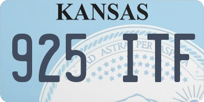 KS license plate 925ITF