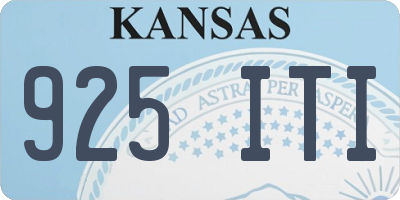 KS license plate 925ITI