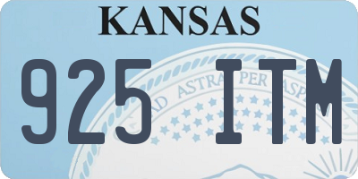 KS license plate 925ITM