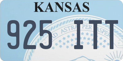 KS license plate 925ITT