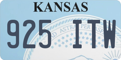 KS license plate 925ITW