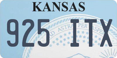KS license plate 925ITX