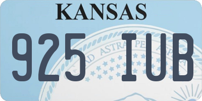KS license plate 925IUB