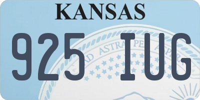 KS license plate 925IUG