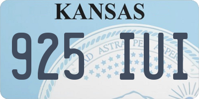 KS license plate 925IUI