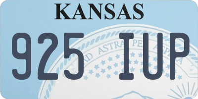 KS license plate 925IUP