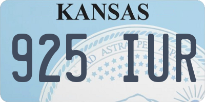 KS license plate 925IUR