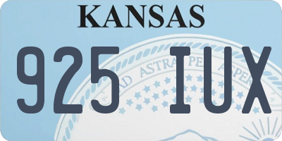 KS license plate 925IUX