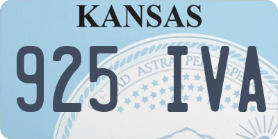 KS license plate 925IVA